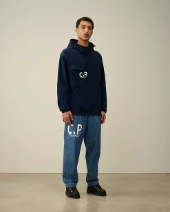 Indigo Fleece Hoodie^C.P. Company Hot