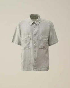 Linen Short Sleeved Shirt^C.P. Company Clearance