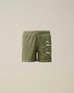 U16 Chrome-R Logo Print Swim Shorts^C.P. Company Cheap